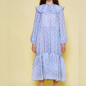 Stella Nova ‘Stefania Joe’ checkered wide collar dress